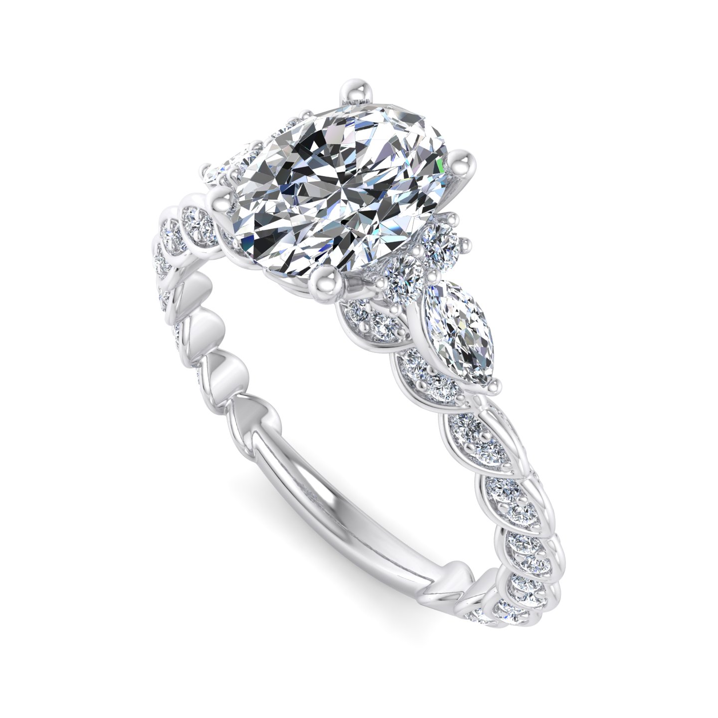 Cataleya Three-Stone Engagement Ring